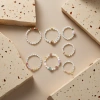 ستة سوارات بلورية بيضاء، خرز ملونة، كتابة رمزية ملونة details Picture